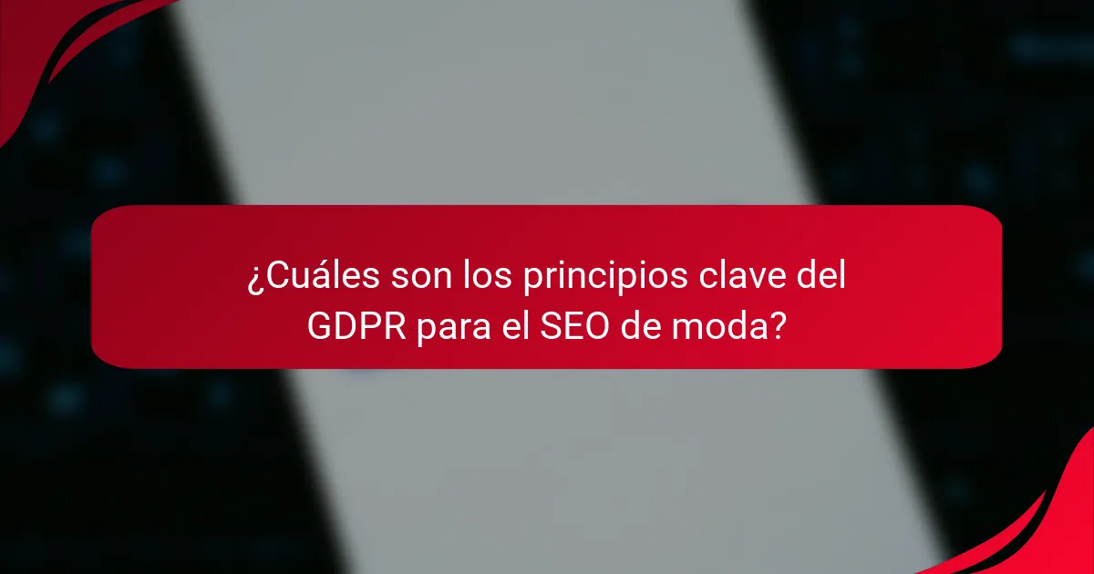 ¿Cuáles son los principios clave del GDPR para el SEO de moda?
