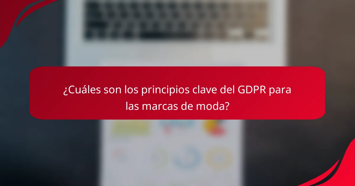 ¿Cuáles son los principios clave del GDPR para las marcas de moda?